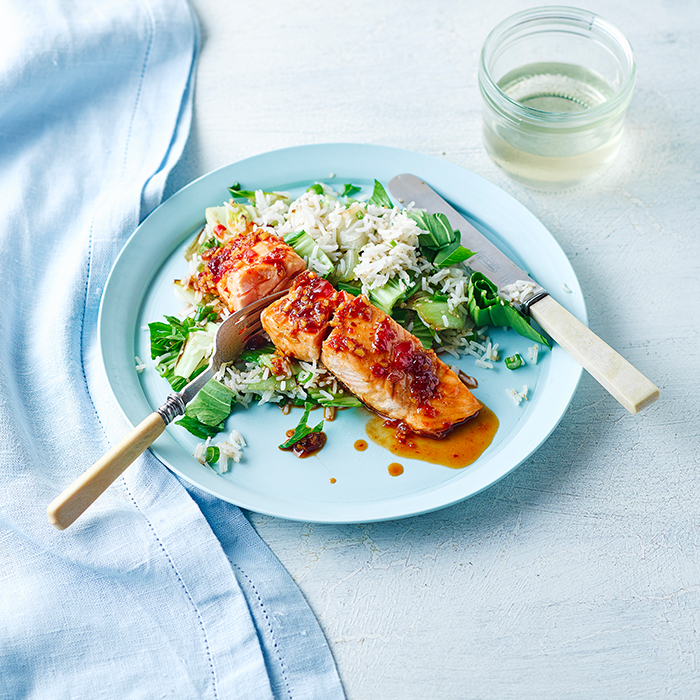 Sweet Chilli Salmon & Sesame Pak Choi Recipe Gousto