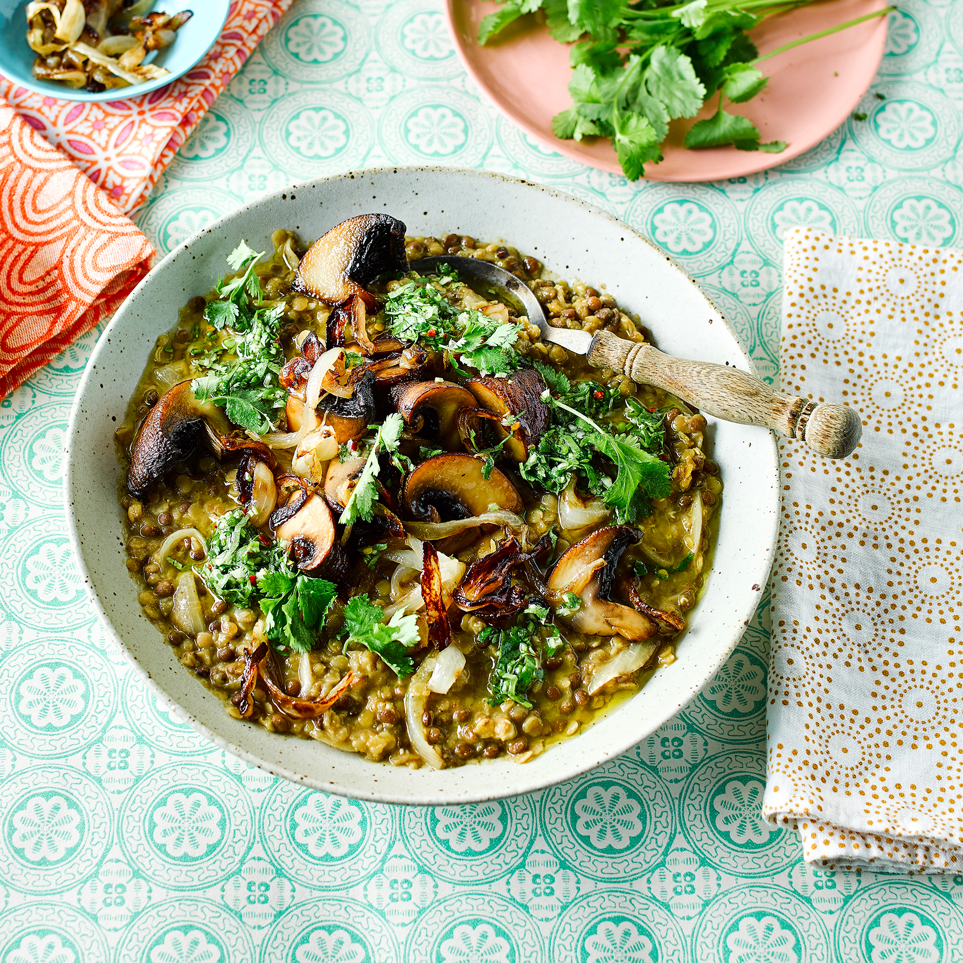 Crispy Mushroom Dal & Coriander Chutney Recipe Gousto