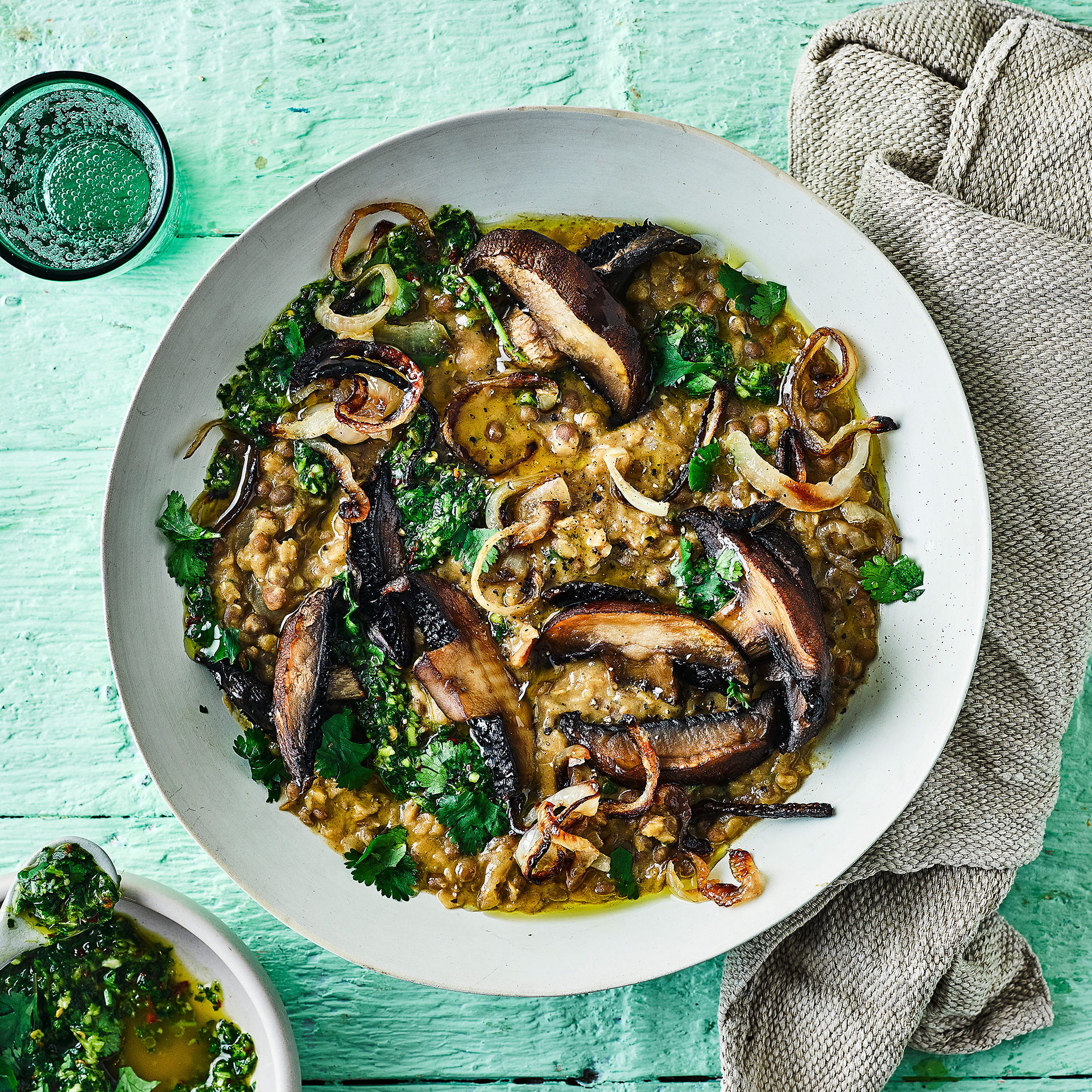 Crispy Mushroom Dal, Coriander Chutney Recipe Gousto