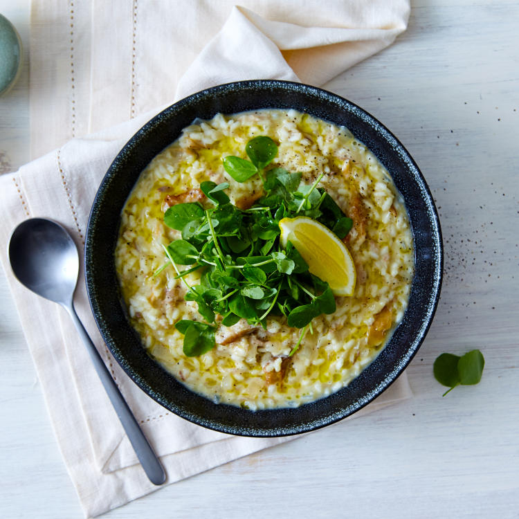 Smoked Mackerel & Lemon Risotto With Pea Shoots Recipe Gousto