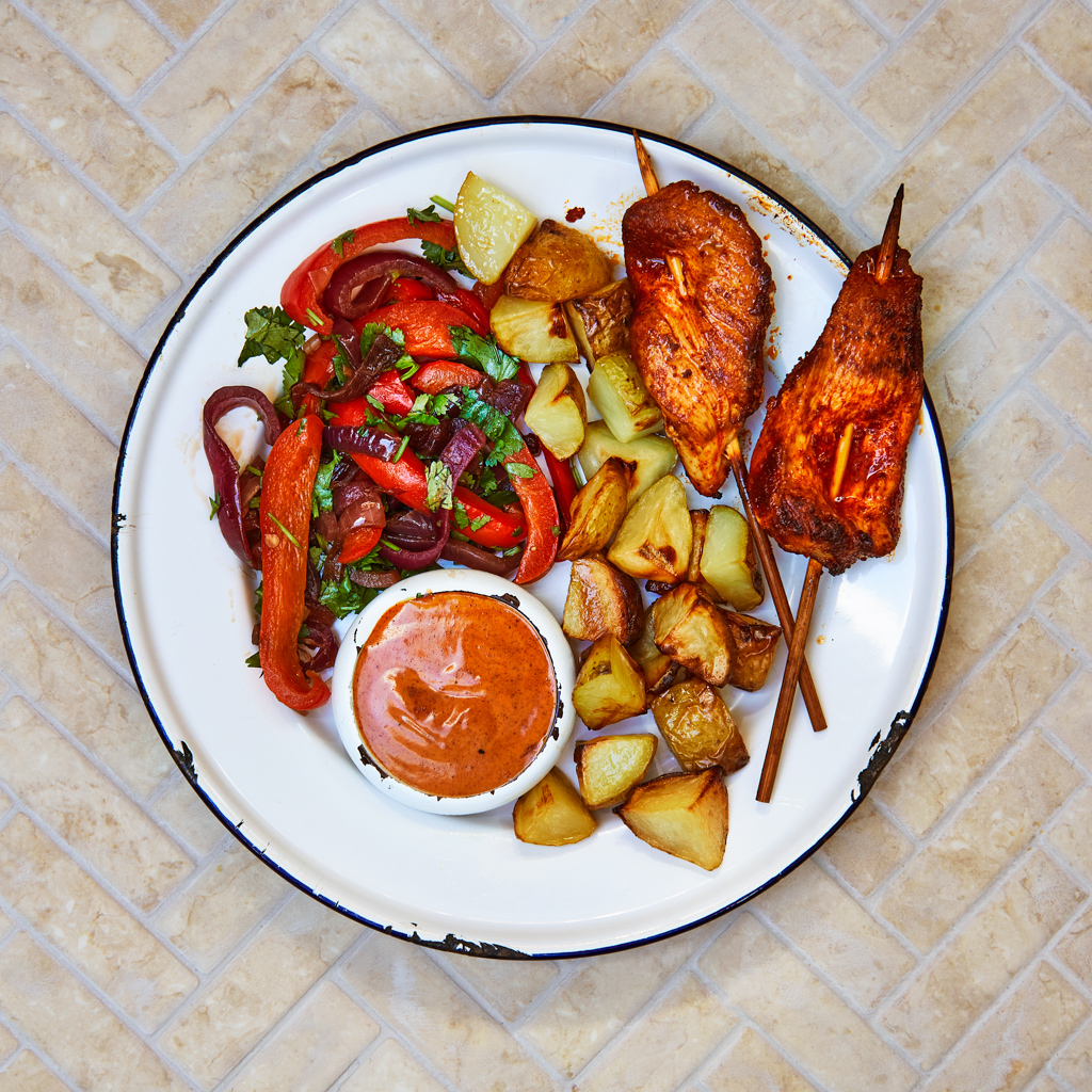 Smoky Chicken Skewers With Red Pepper Salsa Recipe Gousto