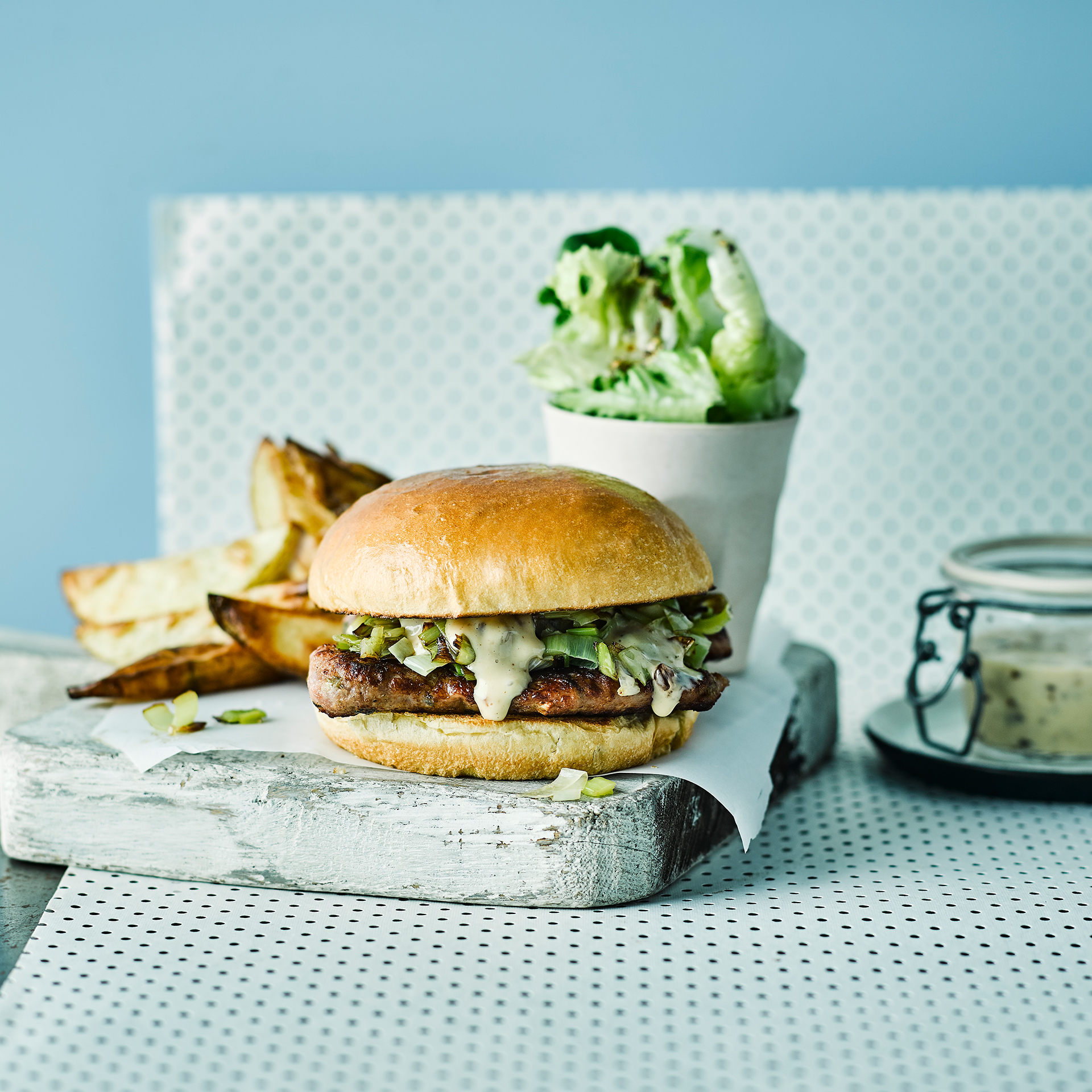 Sausage Burger & Sweet Onion Mayo Recipe Gousto