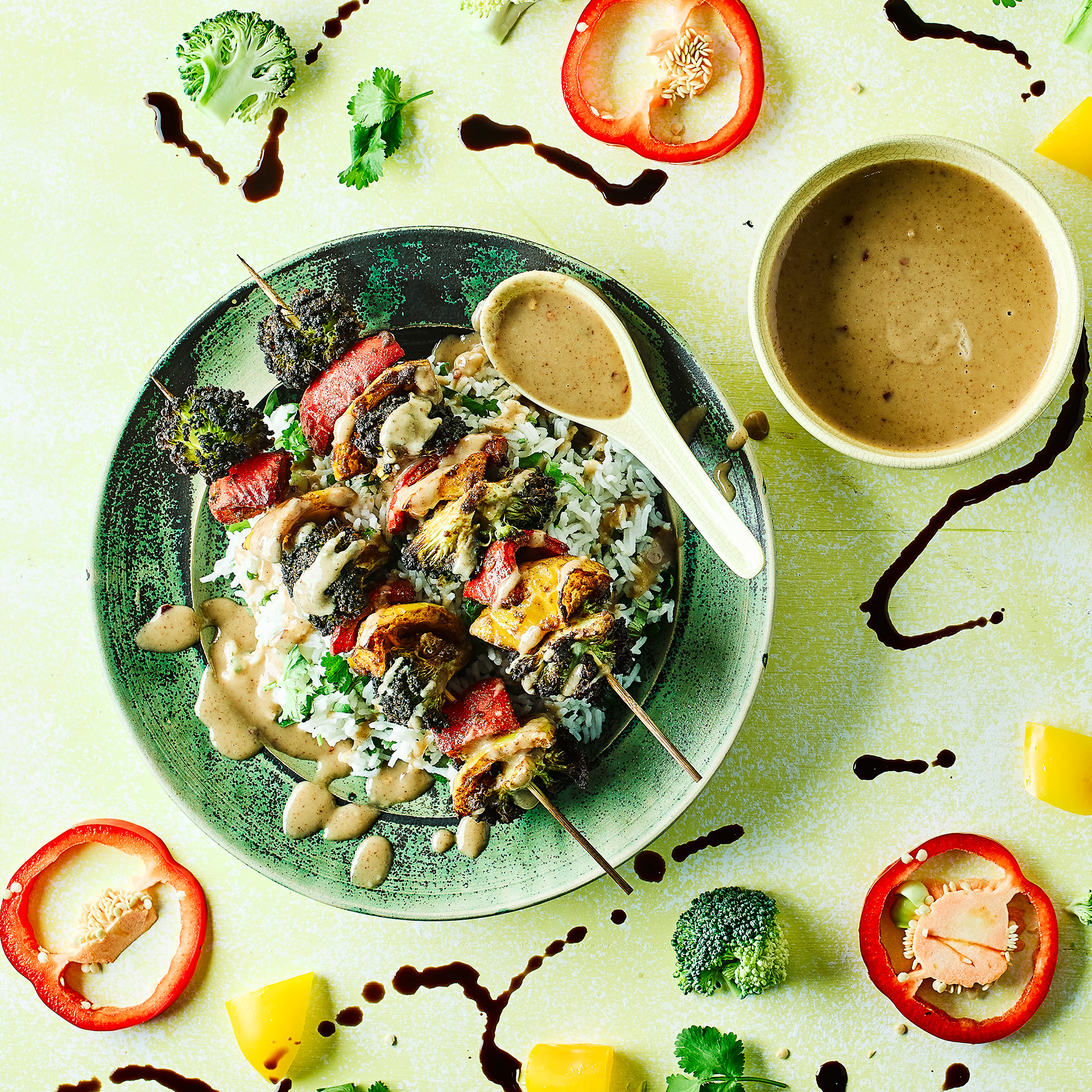 Roast Vegetable Satay Skewers Recipe Gousto