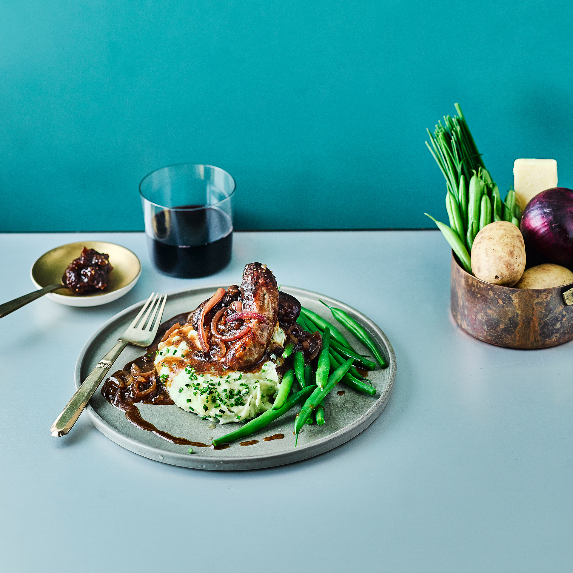 Sausages, Mash & Figgy Gravy Recipe Gousto