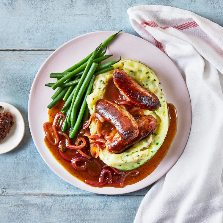 Sausages, Mash & Figgy Gravy Recipe Gousto