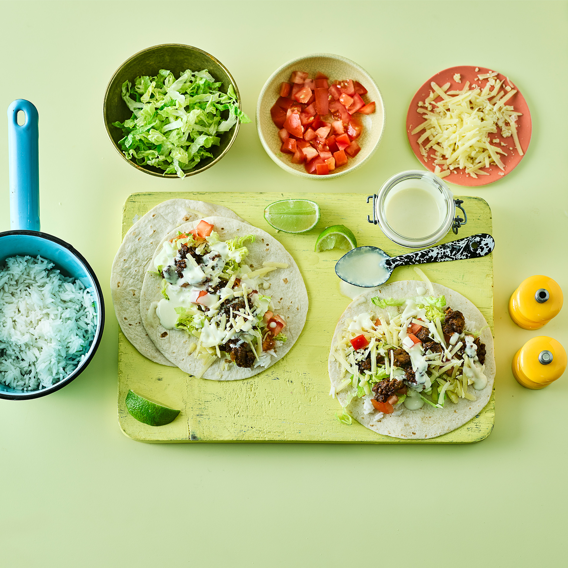 Cheesy Beef Burritos With Lime Mayo Recipe Gousto