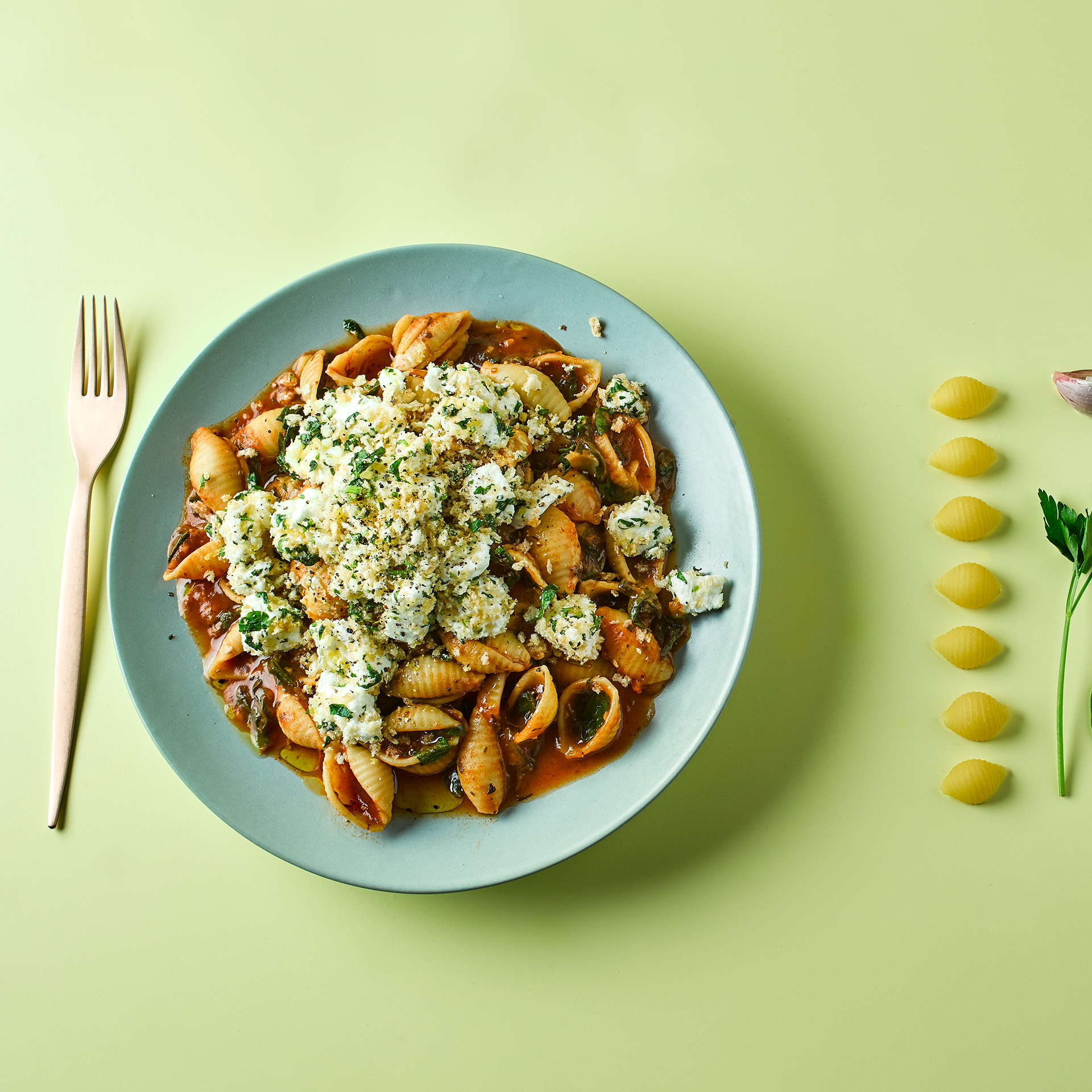 Spinach Pasta & Crusted Goat's Cheese Recipe Gousto