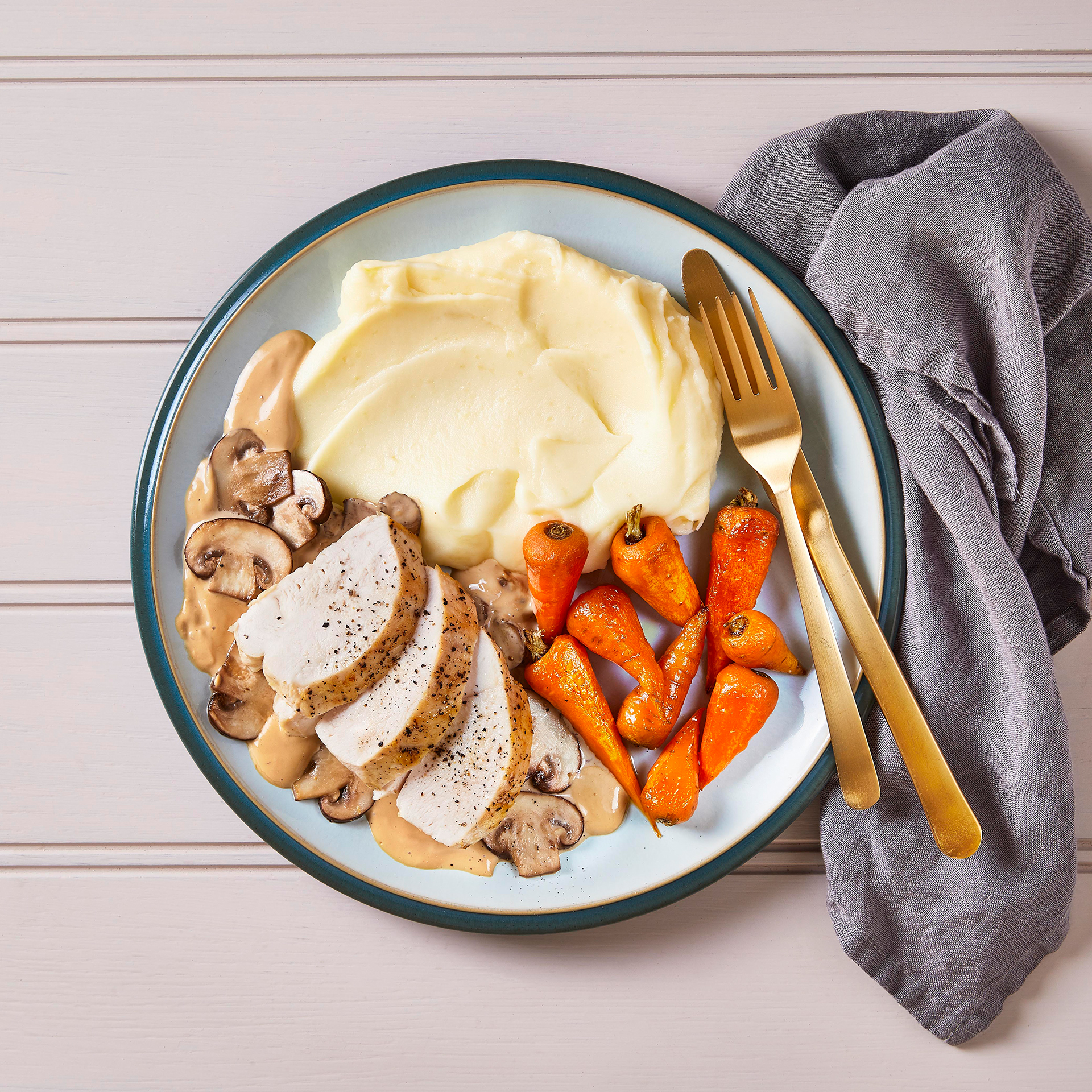 Chicken With Creamy Mushroom Sauce & Mash Recipe Gousto