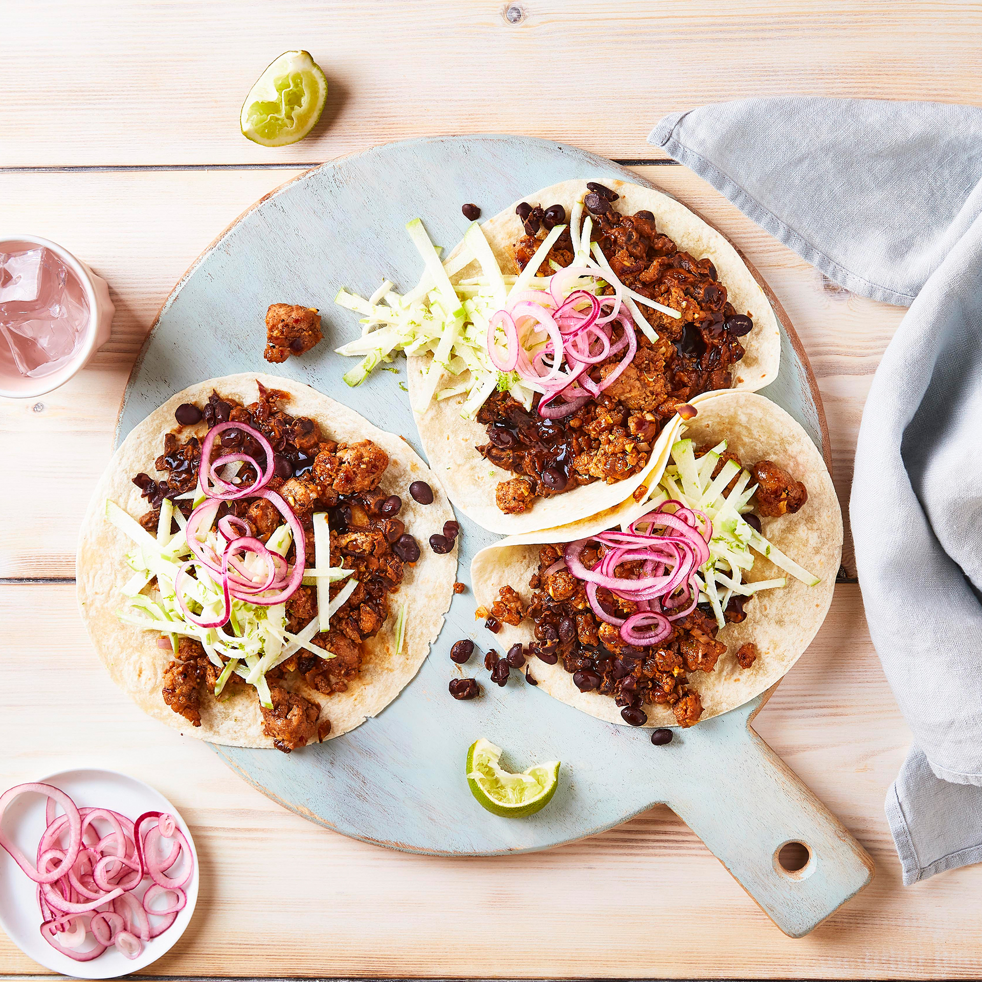 Pork & Black Bean Tacos With Zesty Apple Slaw Recipe Gousto