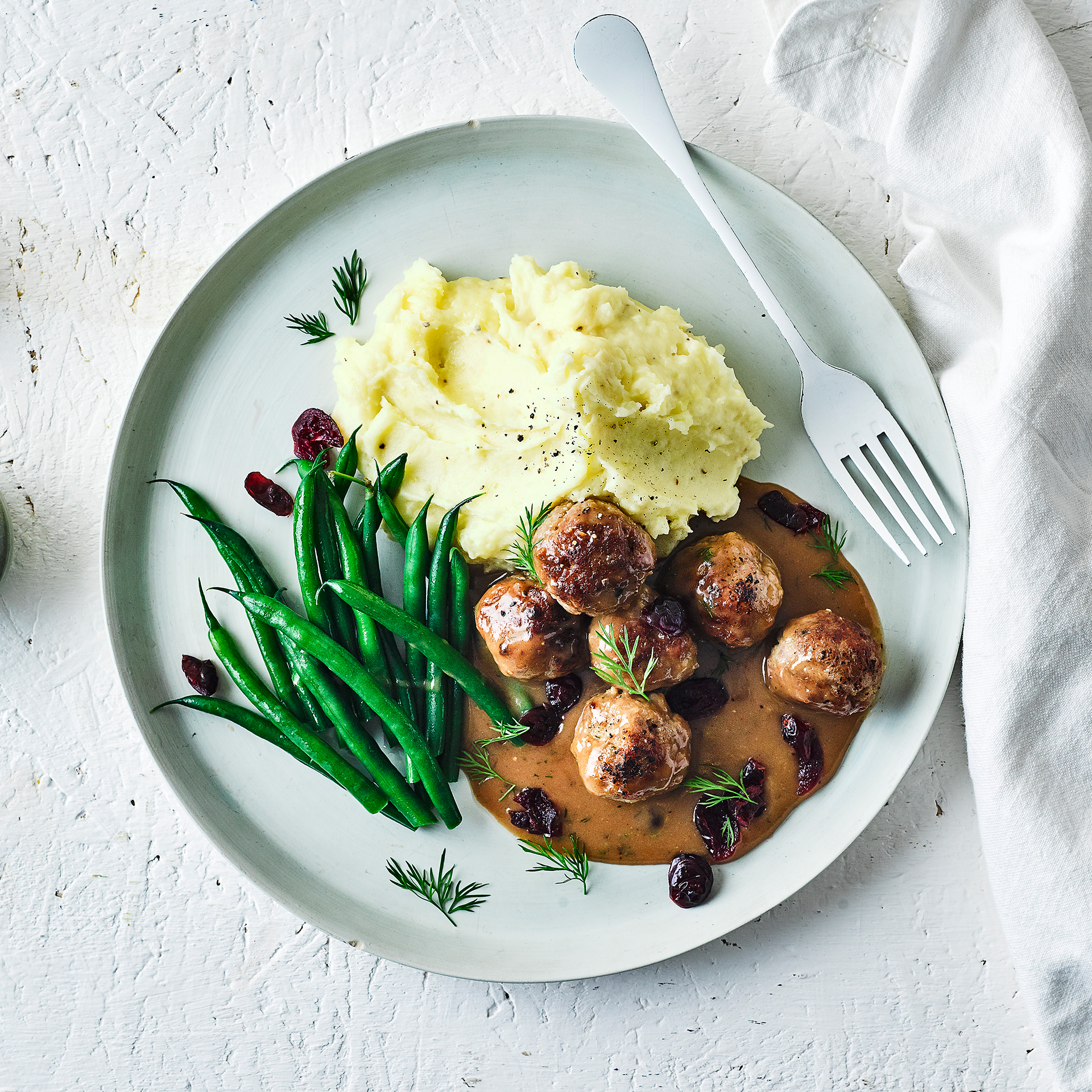 Swedish Meatballs, Mash & Green Beans Recipe Gousto