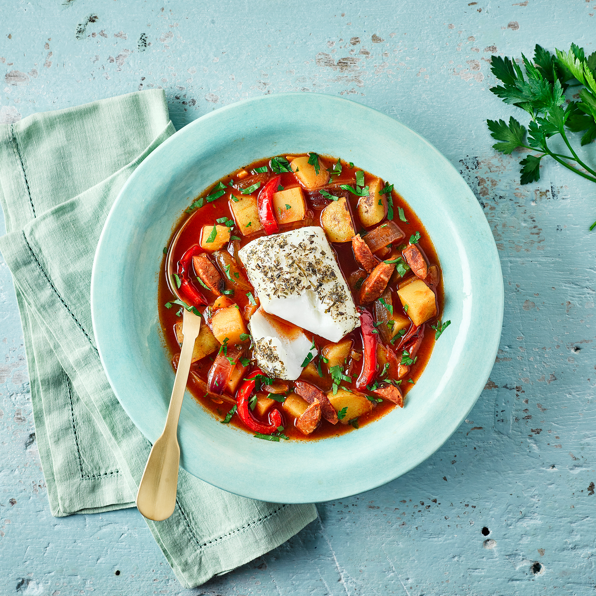 Spanish Herby Cod & Chorizo Stew Recipe Gousto