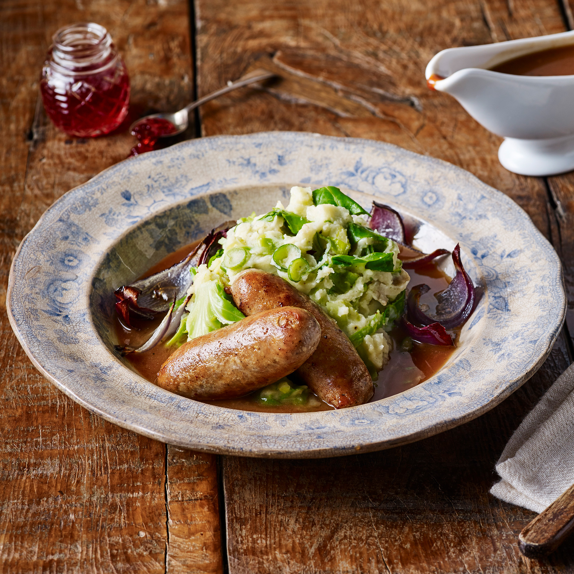 Sausages, Colcannon & Rich Gravy Recipe Gousto