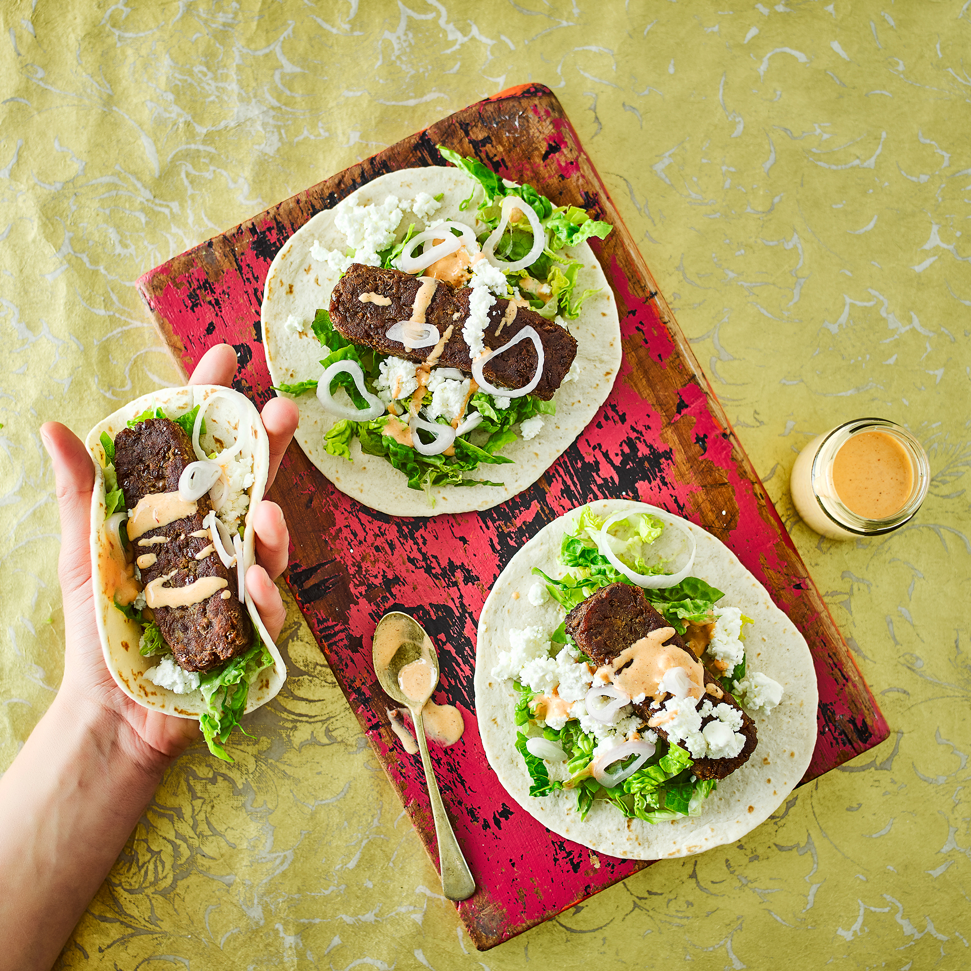 Lentil Kofta, Harissa & Feta Wraps Recipe Gousto