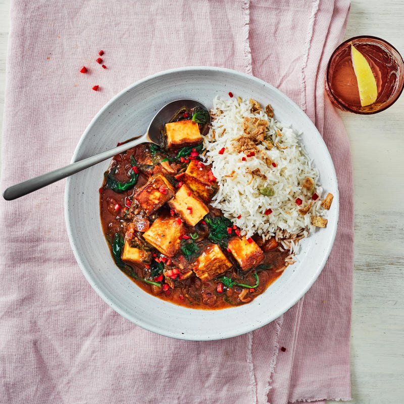 Palak Paneer & Spinach Curry, Cardamom Rice Recipe Gousto