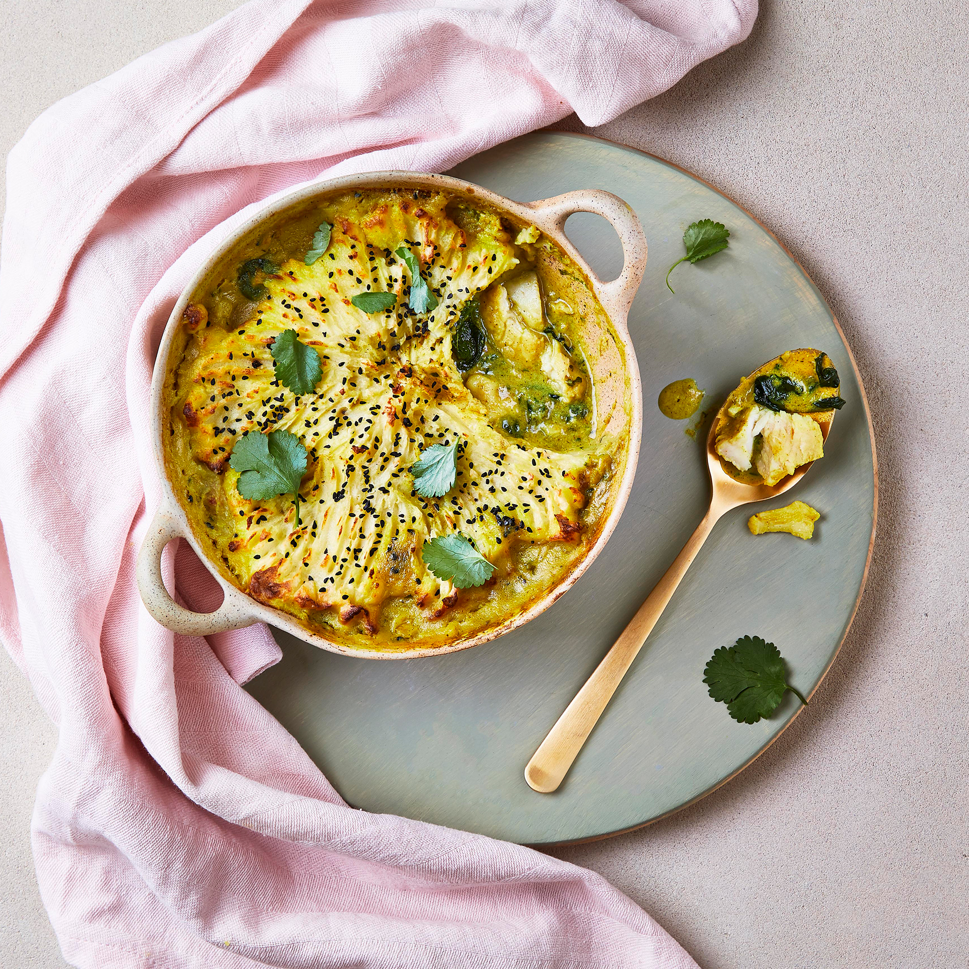 Indian Fish Pie With Coconut & Spinach Recipe Gousto