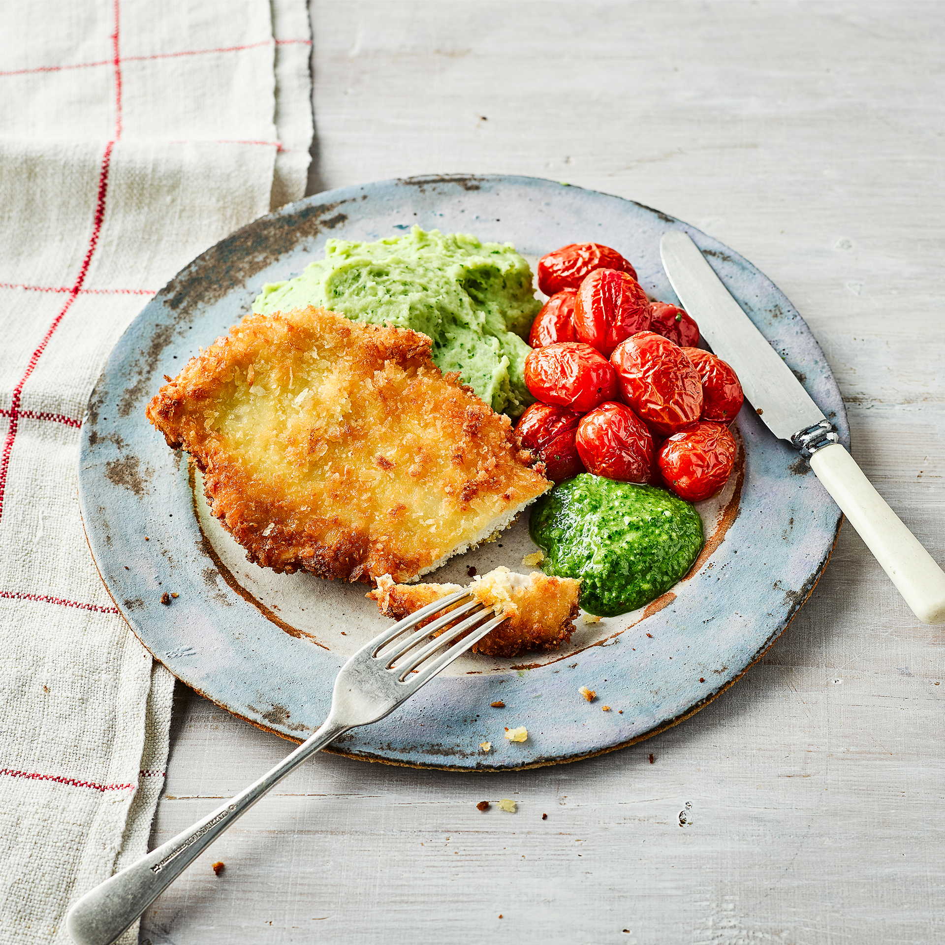 Chicken Milanese & Baby Kale Pesto Recipe Gousto