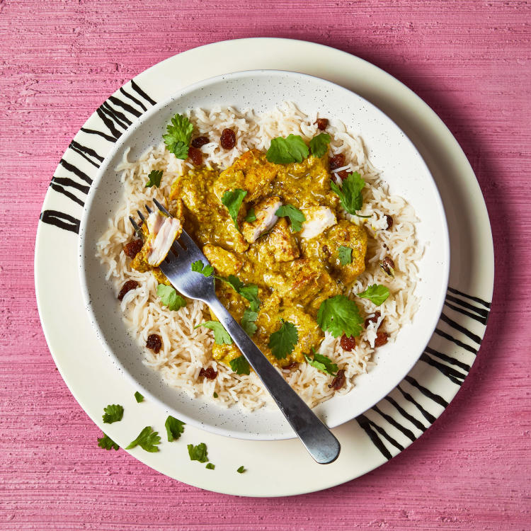 Mild Chicken Korma With Cardamom Rice Recipe Gousto