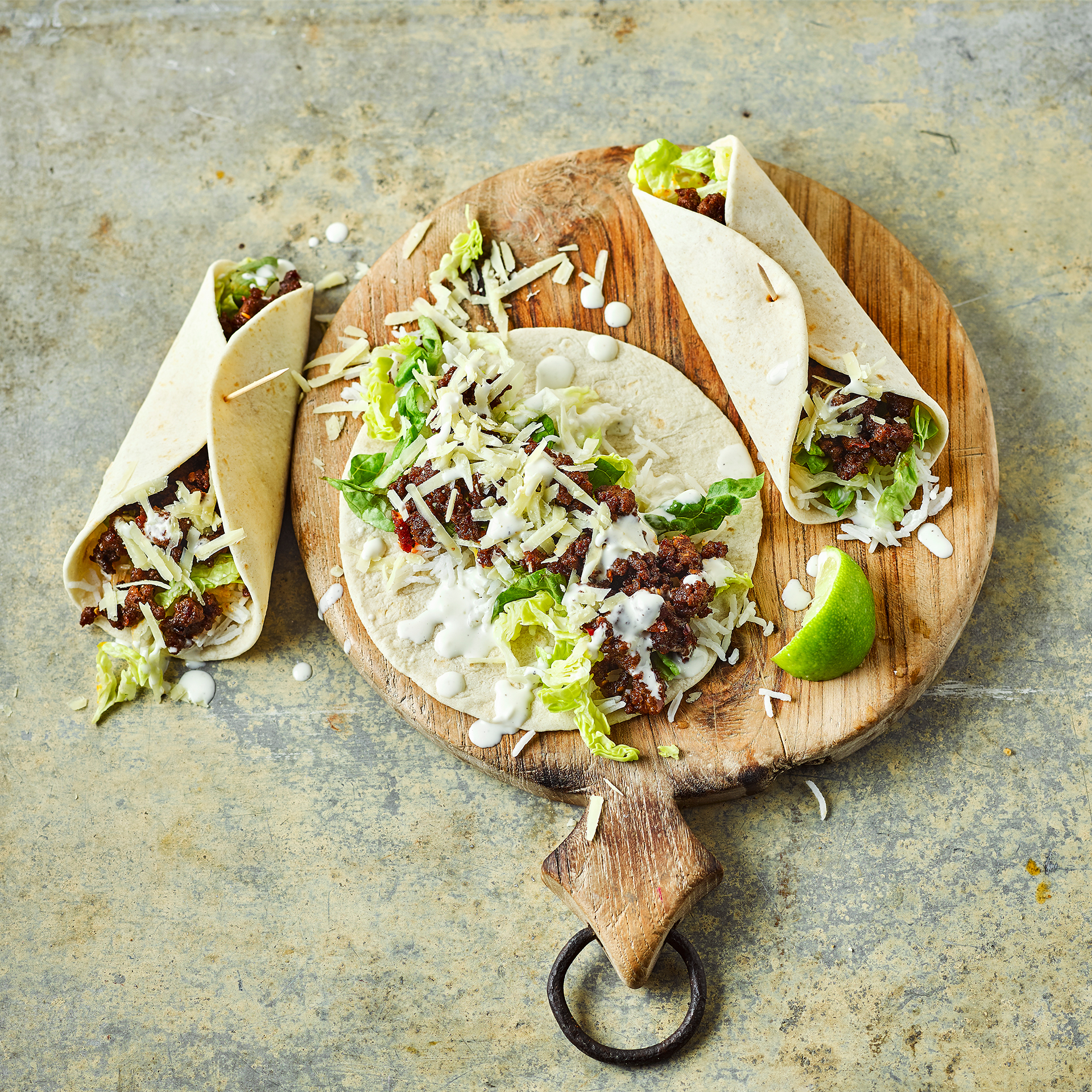 Sticky Chilli Beef Burritos & Lime Mayo Recipe Gousto
