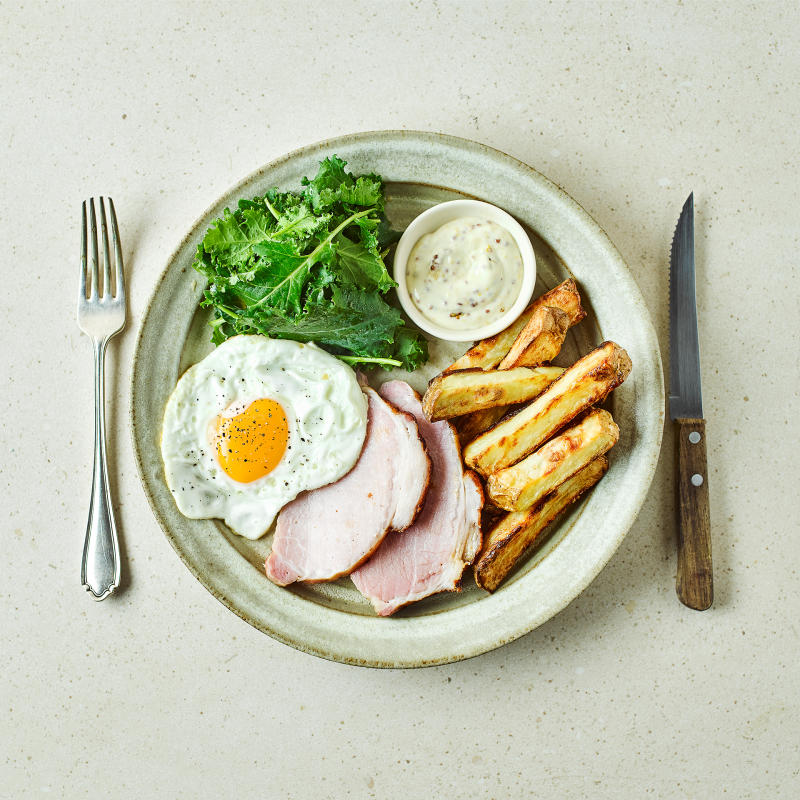 Honey Roast Ham, Egg, Chips & Mustard Mayo Recipe Gousto