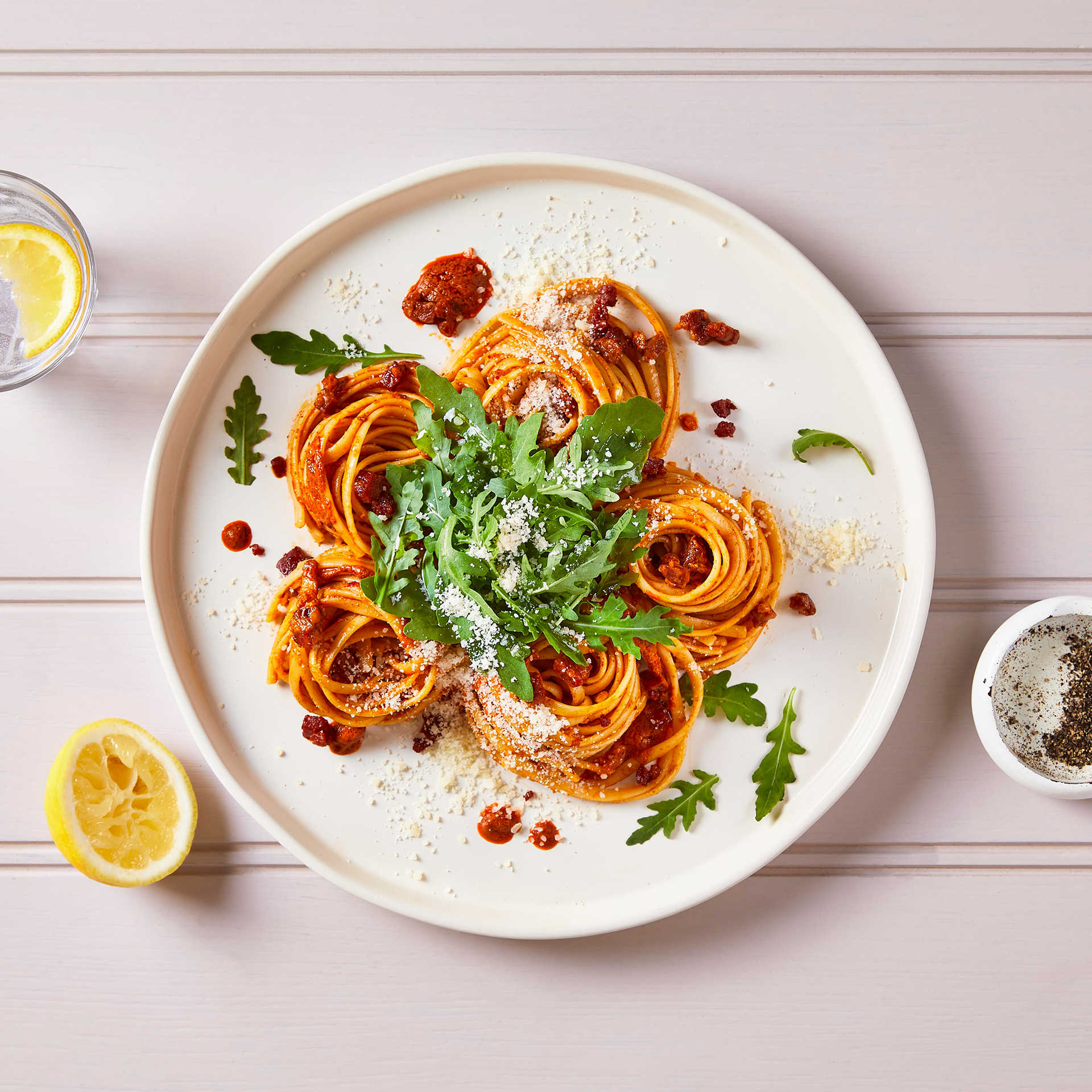 Chorizo & Lemon Linguine With Salad Recipe Gousto