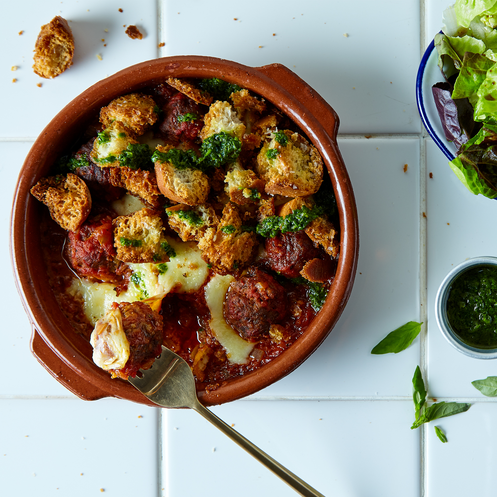 Beef Meatball Melt With Basil Oil Recipe Gousto