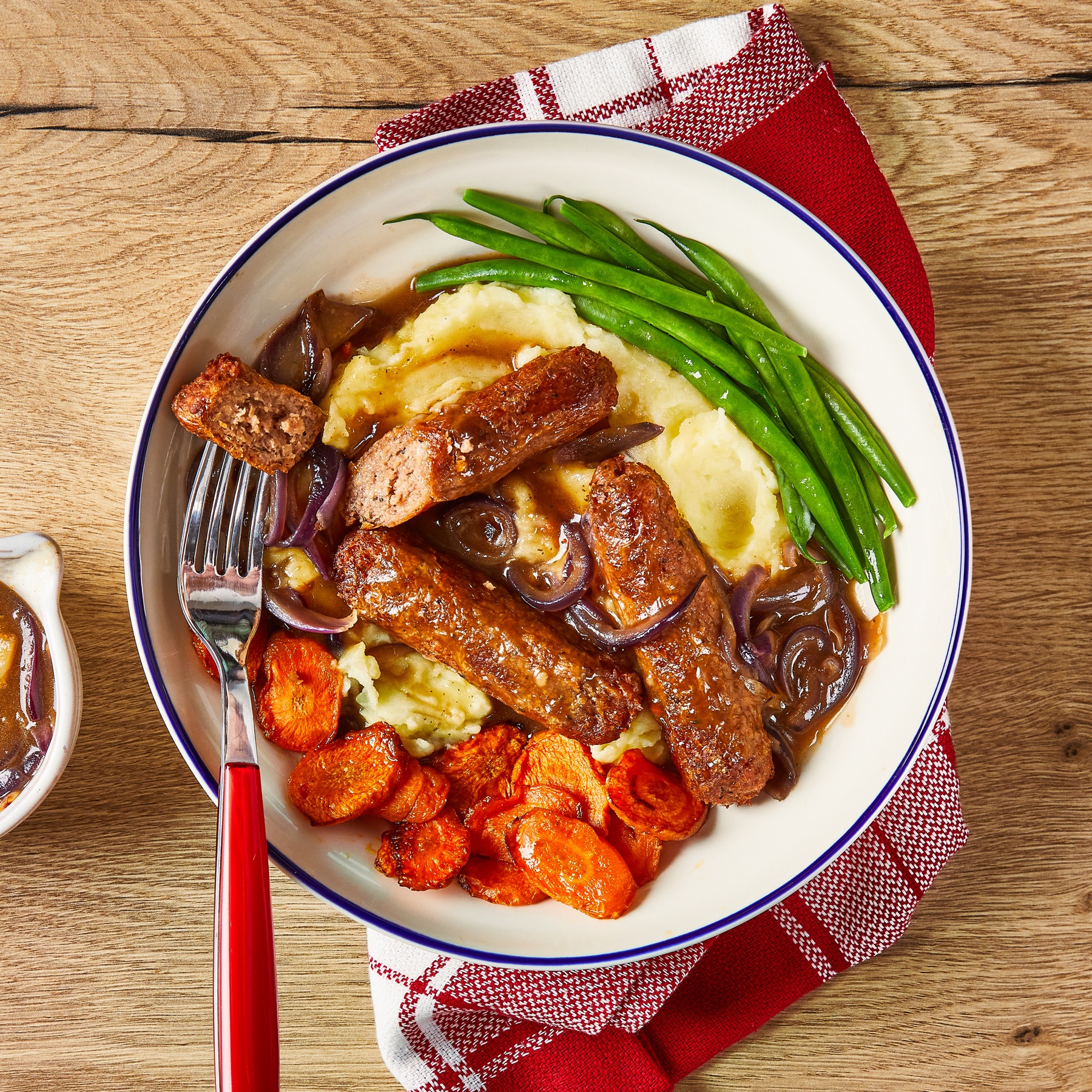 Extra Special MeatFree Bangers 'N' Mash Recipe Gousto