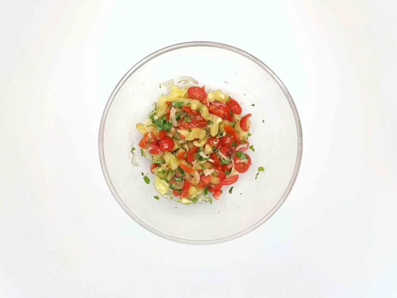 Crispy Baked Tacos, Refried Beans & Pineapple Salsa Recipe Gousto