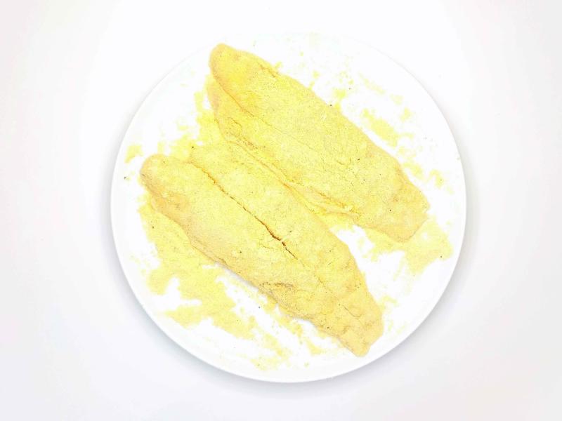 Polenta Baked Fish & Sweet Potato Chips Recipe Gousto