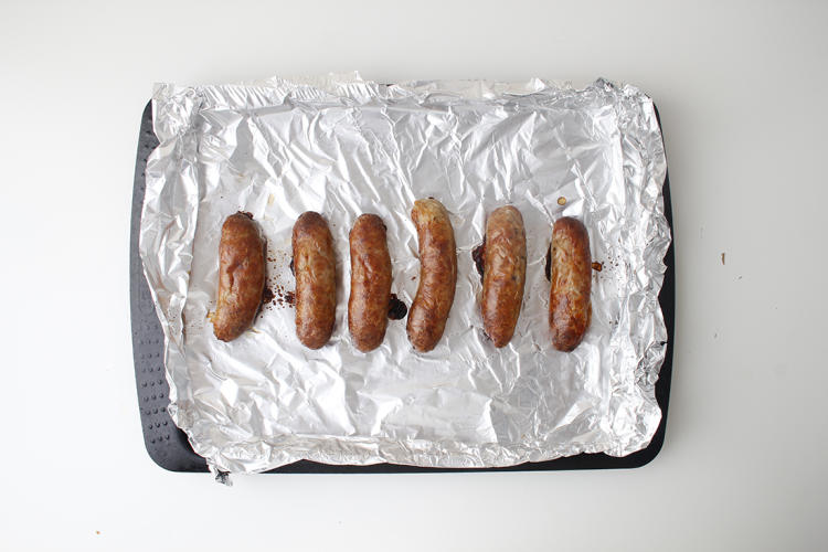 Sausages With Potato Salad & Caramelised Onion Recipe Gousto