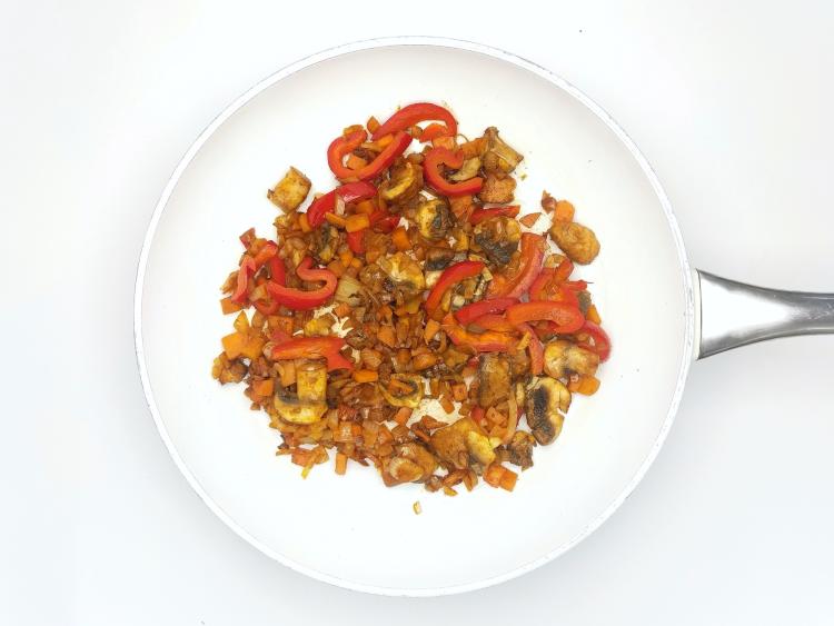 Veggie Goulash, Potato Cakes & Sour Cream Recipe Gousto