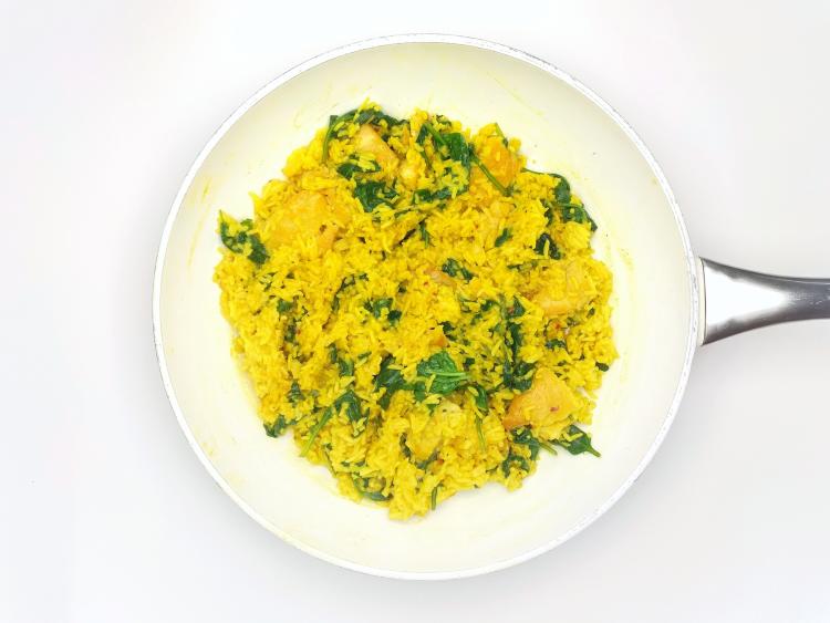 10Min Smoked Fish & Spinach Pilau Rice Recipe Gousto
